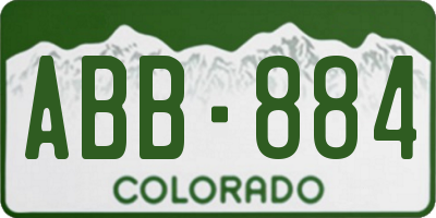 CO license plate ABB884