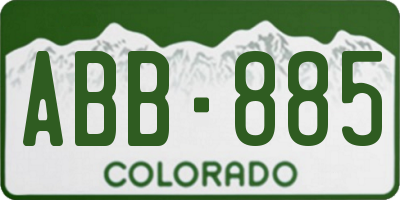 CO license plate ABB885