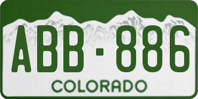 CO license plate ABB886