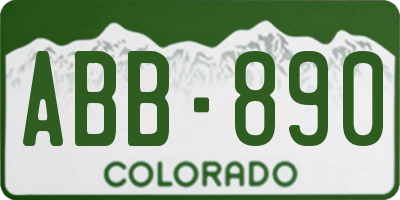 CO license plate ABB890