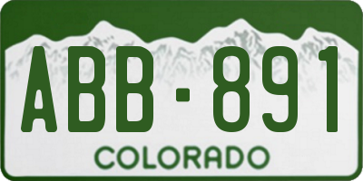 CO license plate ABB891