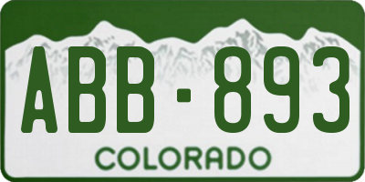 CO license plate ABB893