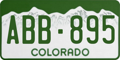 CO license plate ABB895