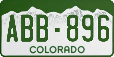 CO license plate ABB896