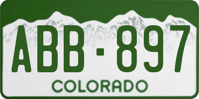 CO license plate ABB897