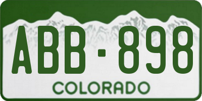 CO license plate ABB898