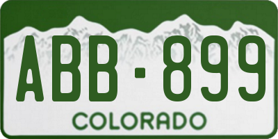 CO license plate ABB899