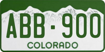CO license plate ABB900