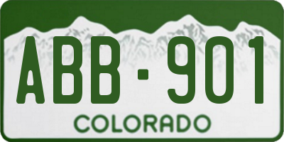 CO license plate ABB901