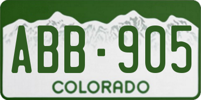 CO license plate ABB905