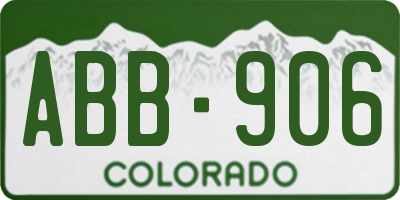 CO license plate ABB906