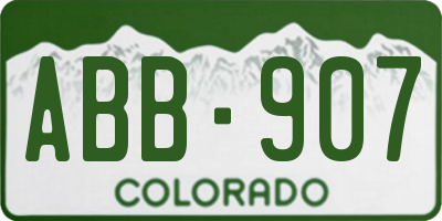CO license plate ABB907
