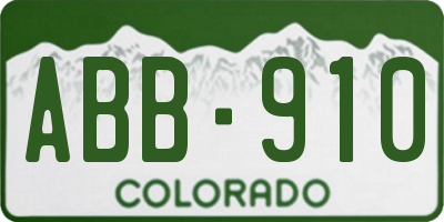 CO license plate ABB910