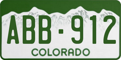 CO license plate ABB912