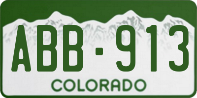 CO license plate ABB913