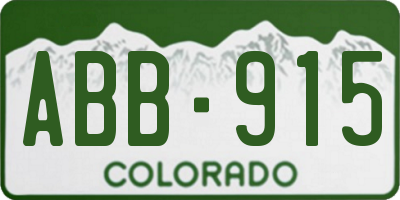 CO license plate ABB915