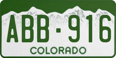 CO license plate ABB916