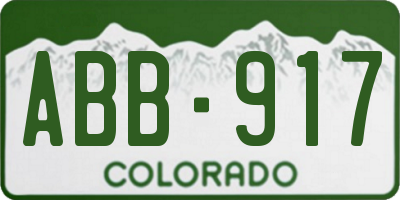 CO license plate ABB917