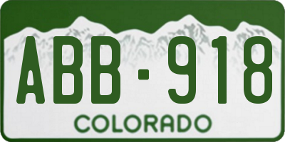 CO license plate ABB918