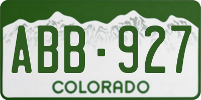 CO license plate ABB927
