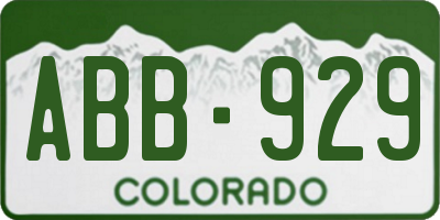CO license plate ABB929