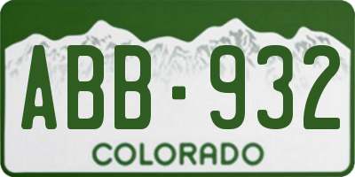 CO license plate ABB932