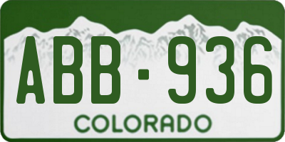 CO license plate ABB936