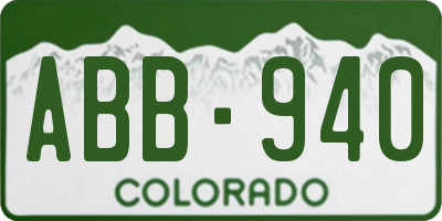 CO license plate ABB940