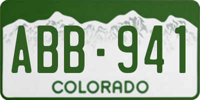 CO license plate ABB941