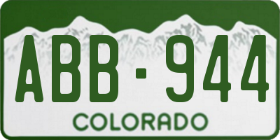 CO license plate ABB944