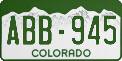 CO license plate ABB945