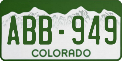 CO license plate ABB949