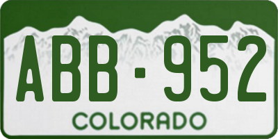 CO license plate ABB952