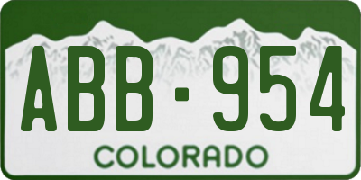 CO license plate ABB954