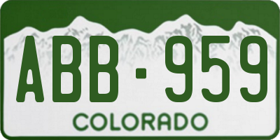 CO license plate ABB959