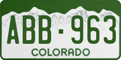 CO license plate ABB963