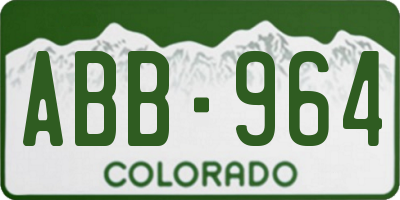 CO license plate ABB964