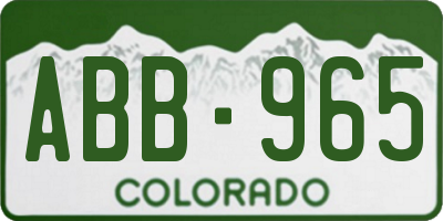 CO license plate ABB965