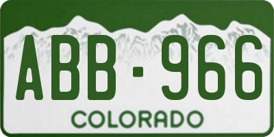 CO license plate ABB966