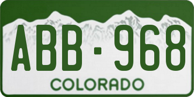 CO license plate ABB968