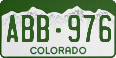 CO license plate ABB976