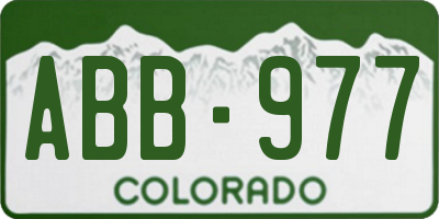 CO license plate ABB977