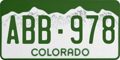CO license plate ABB978