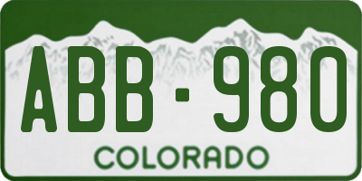 CO license plate ABB980