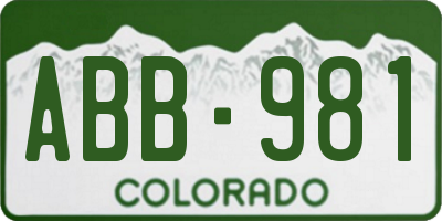 CO license plate ABB981