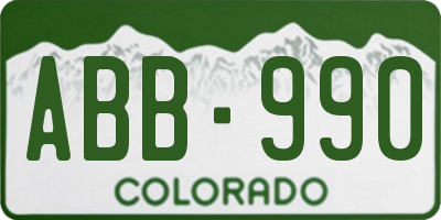 CO license plate ABB990