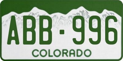 CO license plate ABB996