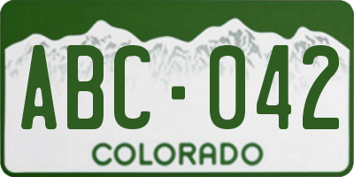 CO license plate ABC042
