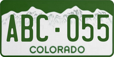 CO license plate ABC055