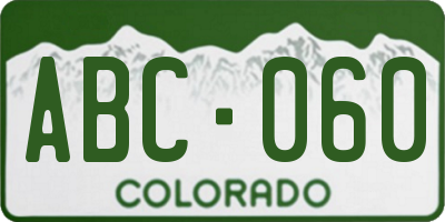 CO license plate ABC060